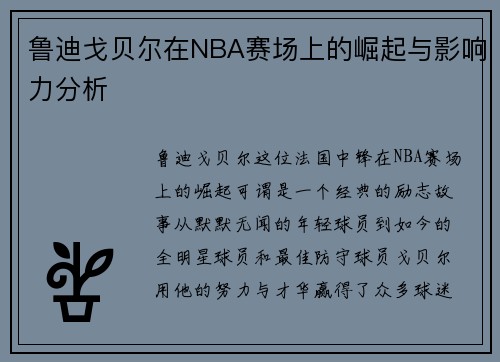鲁迪戈贝尔在NBA赛场上的崛起与影响力分析